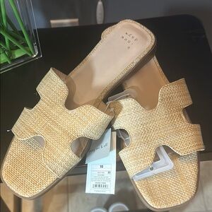 a new day Tan Sandals with H-Shaped Cutout
